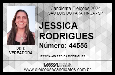 Candidato JESSICA RODRIGUES 2024 - SÃO LUÍS DO PARAITINGA - Eleições