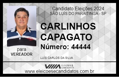 Candidato CARLINHOS CAPAGATO 2024 - SÃO LUÍS DO PARAITINGA - Eleições