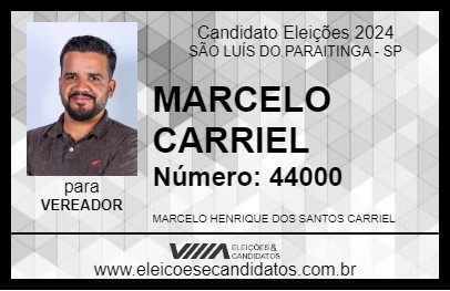 Candidato MARCELO CARRIEL 2024 - SÃO LUÍS DO PARAITINGA - Eleições