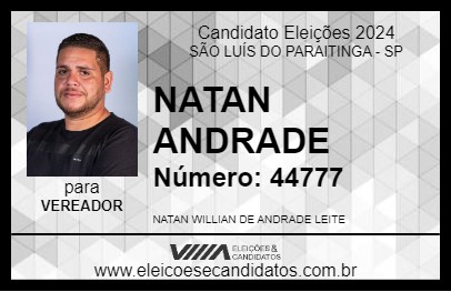 Candidato NATAN ANDRADE 2024 - SÃO LUÍS DO PARAITINGA - Eleições