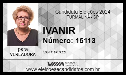 Candidato IVANIR 2024 - TURMALINA - Eleições