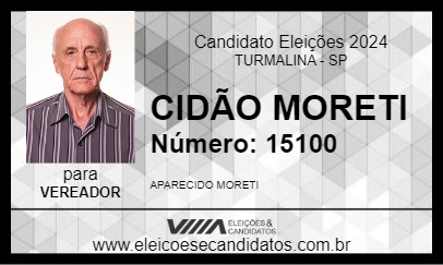 Candidato CIDÃO MORETI 2024 - TURMALINA - Eleições