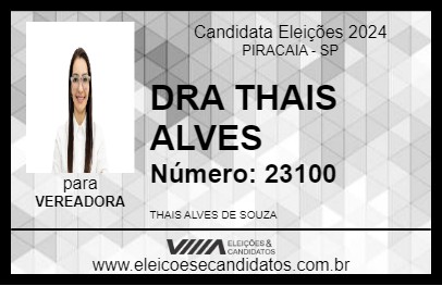 Candidato DRA THAIS ALVES 2024 - PIRACAIA - Eleições