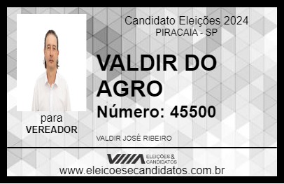 Candidato VALDIR DO AGRO 2024 - PIRACAIA - Eleições