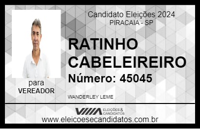 Candidato RATINHO CABELEIREIRO 2024 - PIRACAIA - Eleições