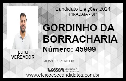 Candidato GORDINHO DA BORRACHARIA 2024 - PIRACAIA - Eleições