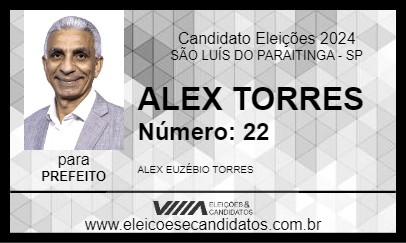 Candidato ALEX TORRES 2024 - SÃO LUÍS DO PARAITINGA - Eleições