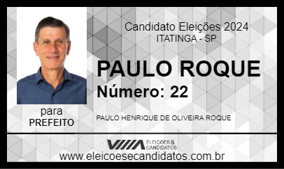 Candidato PAULO ROQUE 2024 - ITATINGA - Eleições