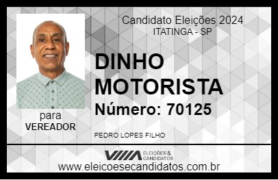 Candidato DINHO MOTORISTA 2024 - ITATINGA - Eleições