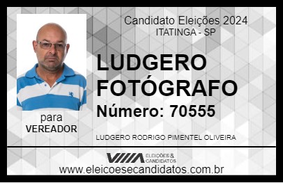 Candidato LUDGERO FOTÓGRAFO 2024 - ITATINGA - Eleições