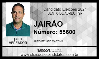 Candidato JAIRÃO 2024 - BENTO DE ABREU - Eleições