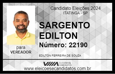 Candidato SARGENTO EDILTON 2024 - ITATINGA - Eleições