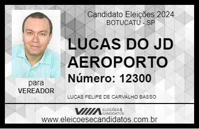 Candidato LUCAS DO JD AEROPORTO 2024 - BOTUCATU - Eleições