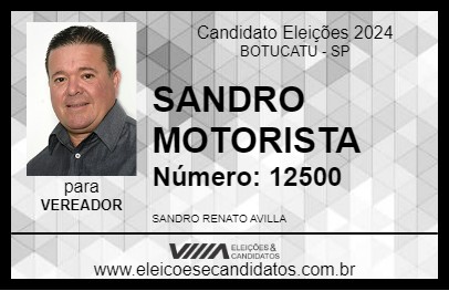 Candidato SANDRO  MOTORISTA 2024 - BOTUCATU - Eleições