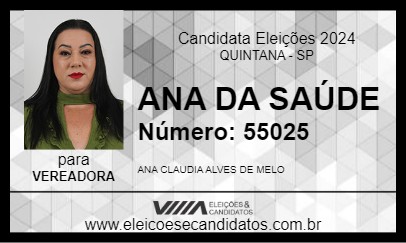 Candidato ANA DA SAÚDE 2024 - QUINTANA - Eleições