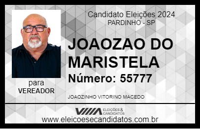 Candidato JOAOZAO DO MARISTELA 2024 - PARDINHO - Eleições