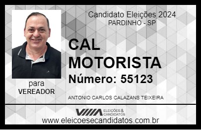 Candidato CAL MOTORISTA 2024 - PARDINHO - Eleições