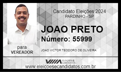 Candidato JOAO PRETO 2024 - PARDINHO - Eleições