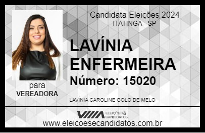 Candidato LAVÍNIA ENFERMEIRA 2024 - ITATINGA - Eleições