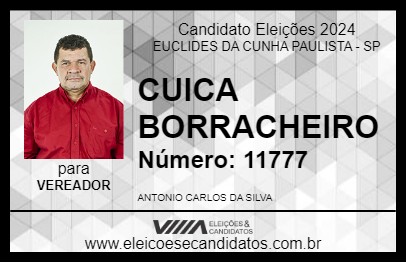 Candidato CUICA BORRACHEIRO 2024 - EUCLIDES DA CUNHA PAULISTA - Eleições