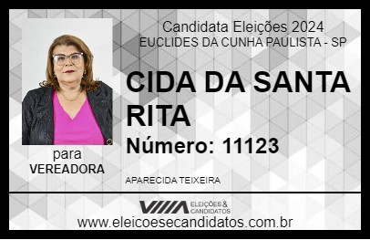 Candidato CIDA DA SANTA RITA 2024 - EUCLIDES DA CUNHA PAULISTA - Eleições