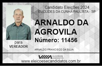 Candidato ARNALDO  DA AGROVILA 2024 - EUCLIDES DA CUNHA PAULISTA - Eleições