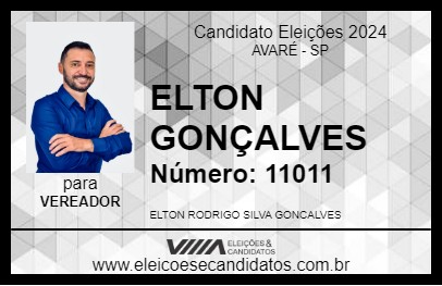 Candidato ELTON GONÇALVES 2024 - AVARÉ - Eleições