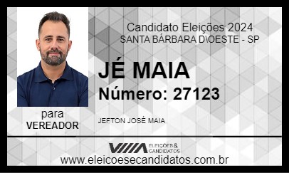 Candidato JÉ MAIA 2024 - SANTA BÁRBARA D\OESTE - Eleições