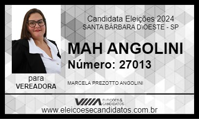 Candidato MAH ANGOLINI 2024 - SANTA BÁRBARA D\OESTE - Eleições