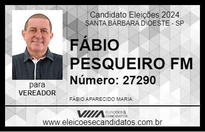 Candidato FÁBIO PESQUEIRO FM 2024 - SANTA BÁRBARA D\OESTE - Eleições