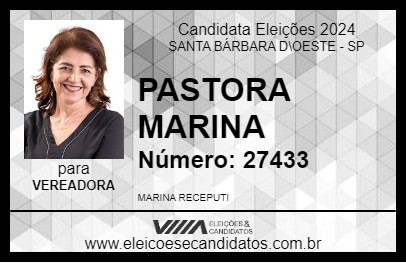 Candidato PRA MARINA RECEPUTI 2024 - SANTA BÁRBARA D\OESTE - Eleições