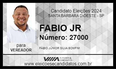 Candidato FABIO JR 2024 - SANTA BÁRBARA D\OESTE - Eleições