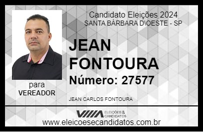 Candidato JEAN FONTOURA 2024 - SANTA BÁRBARA D\OESTE - Eleições