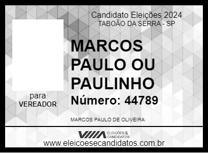 Candidato MARCOS PAULO OU PAULINHO 2024 - TABOÃO DA SERRA - Eleições