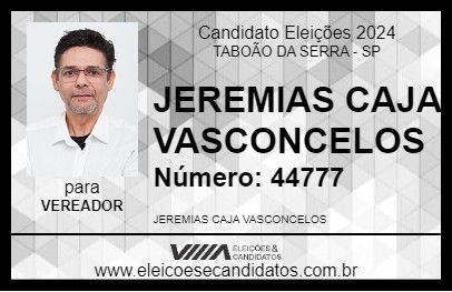 Candidato JEREMIAS CAJA VASCONCELOS 2024 - TABOÃO DA SERRA - Eleições