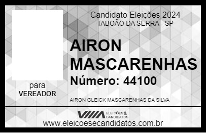 Candidato AIRON MASCARENHAS 2024 - TABOÃO DA SERRA - Eleições