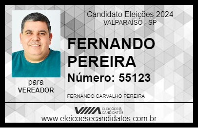 Candidato FERNANDO PEREIRA 2024 - VALPARAÍSO - Eleições