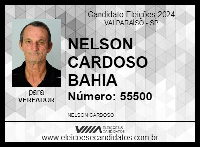 Candidato NELSON CARDOSO BAHIA 2024 - VALPARAÍSO - Eleições