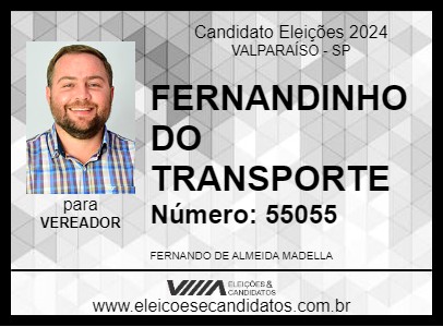 Candidato FERNANDINHO DO TRANSPORTE 2024 - VALPARAÍSO - Eleições