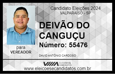 Candidato DEIVÃO DO CANGUÇU 2024 - VALPARAÍSO - Eleições