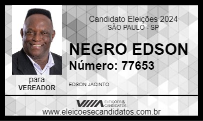 Candidato NEGRO EDSON 2024 - SÃO PAULO - Eleições