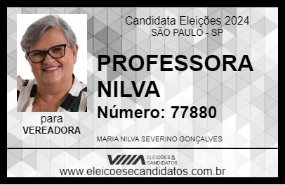 Candidato PROFESSORA NILVA 2024 - SÃO PAULO - Eleições