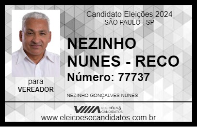 Candidato NEZINHO NUNES - RECO 2024 - SÃO PAULO - Eleições