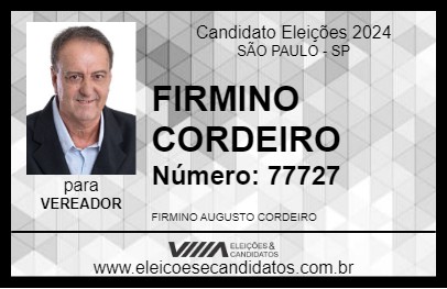 Candidato FIRMINO CORDEIRO 2024 - SÃO PAULO - Eleições