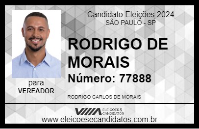 Candidato RODRIGO DE MORAIS 2024 - SÃO PAULO - Eleições