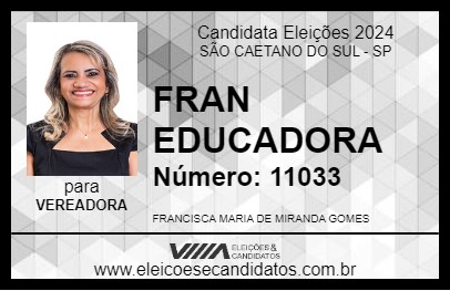 Candidato FRAN EDUCADORA 2024 - SÃO CAETANO DO SUL - Eleições