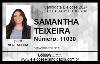 Candidato SAMANTHA TEIXEIRA 2024 - SÃO CAETANO DO SUL - Eleições