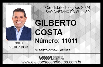 Candidato GILBERTO COSTA 2024 - SÃO CAETANO DO SUL - Eleições