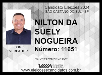 Candidato NILTON DA SUELY NOGUEIRA 2024 - SÃO CAETANO DO SUL - Eleições