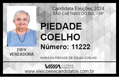 Candidato PIEDADE COELHO 2024 - SÃO CAETANO DO SUL - Eleições